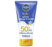 NIVEA SUN Kids Ultra Protege & Cuida FP50+ Crema solar para niños a partir de 3 años (150 ml), protector solar resistente al agua, crema hidratante con protección solar UVA & UBV