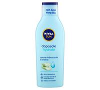NIVEA SUN - Leche aftersun Hydrate 200 ml, crema aftersun con aloe vera orgánico y ácido hialurónico, crema corporal hidratante de acción refrescante y calmante