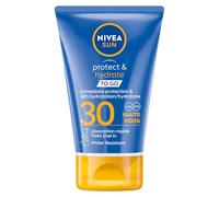 NIVEA Sun Leche solar Protect & Hydrate SPF 30, tamaño de bolsillo, 50 ml, protector solar impermeable, tamaño de viaje, alta protección para cara y cuerpo