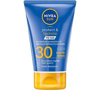 NIVEA Sun Leche solar Protect & Hydrate SPF 30, tamaño de bolsillo, 50 ml, protector solar impermeable, tamaño de viaje, alta protección para cara y cuerpo