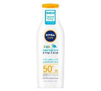 NIVEA SUN Babies & Kids Sensitive Leche Solar para niños FP50+ (1 x 200 ml), protector solar infantil para piel sensible, crema solar para bebés resistente al agua
