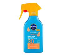 NIVEA SUN Maxi Crema Solar Spray Protect & Bronze FP 30 270 ml, Bronceado Dorado, Intenso y Uniforme, Protección Solar 30 en Práctico Bote en Spray