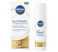 NIVEA SUN Primer UV 2 en 1 para uso diario, SPF50+, 30 ml, sérum Facial UPF 50+ para una piel protegida y suave, protección solar facial con acabado invisible, ideal como