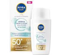 NIVEA SUN Protección solar Fluid FPS 50+, crema solar no grasa con complejo antiimpurezas y niacinamida, experto en cara UV Derma Skin Clear UV Fluid UPF 50+ (40 ml)
