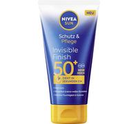 NIVEA SUN Protección y cuidado de acabado invisible SPF 50+, protector solar impermeable con hialurón, de absorción rápida, para una hidratación intensa sin residuos blancos (150 ml)