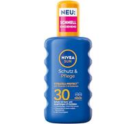 NIVEA SUN Protección y cuidado en spray solar SPF 30, protector solar impermeable con vitamina C y hialurón, protección solar de absorción rápida para 48 horas de humedad (200 ml)
