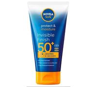 NIVEA SUN Protect & Hydrate Invisible Finish SPF 50+, 150 ml, 50 ml, protector solar invisible y de absorción rápida, protector solar impermeable 50+ con ácido hialurónico hidratante