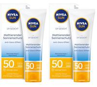 NIVEA SUN Protector solar para la cara, Factor de protección solar 50, 50 ml (Paquete de 2)