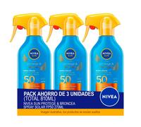 NIVEA SUN Protege & Broncea Spray Solar FP50 270ml - Pack ahorro de 3 unidades (total 810ml)