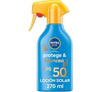 NIVEA SUN Protege & Broncea - Spray Solar FP50 - Protector Solar Corporal - Estimula el Bronceado Natural - Con Activador de Melanina - Hidratante y Resistente al Agua - Todo Tipo de Piel - 270 ml
