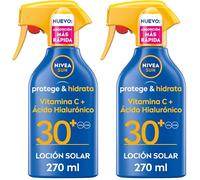 NIVEA SUN Protege & Hidrata - Spray Solar FP30 - Protector Solar Corporal - Protección UVA/UVB Alta - Rápida Absorción - Resistente al Agua - Hidratación 48h - Todo Tipo de Piel - 270 ml