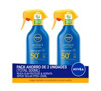 NIVEA SUN Protege & Hidrata Spray Solar FP50+ 250 ml - Pack ahorro de 2 unidades (total 500ml)
