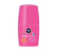 NIVEA SUN Protege & Juega Roll-on Solar Rosa FP 50+ (1 x 50 ml), crema solar para niños extrarresistente al agua, protector infantil con color y protección solar 50+