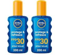 NIVEA SUN Protege & Refresca Spray Solar FP30 (1 x 200 ml), spray con protección UVA/UVB, protección solar alta invisible, crema solar refrescante y resistente al agua (Paquete de 2)