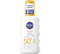 NIVEA SUN Sensitiv Protección instantánea SPF 50+, leche solar con SPF 50+ para pieles sensibles, protección solar impermeable y sin olor para alergias al sol (200 ml)
