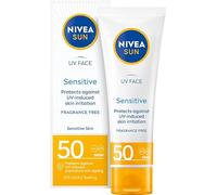 NIVEA SUN Sensitive Crema facial solar para pieles sensibles SPF50, 50 ml