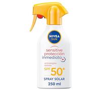 NIVEA SUN Sensitive Spray Antialergias FP50+ - Protector Solar Corporal par Alergias solares e Irritaciones - Protección Inmediata UVA/UVB - Sin Perfume - Resistente al Agua - Piel Sensible - 250 ml