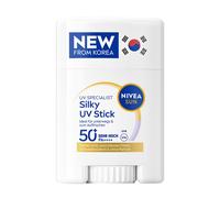 NIVEA SUN Barra UV SPF 50+ (15 g), protección solar ultraligera para la cara, aplicador de crema solar con tecnología coreana, transpirable UV Specialist Silky (15 g)