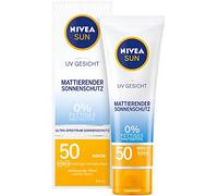 NIVEA SUN UV Face Matte Parasol SPF 50 (50 ml), crema solar no grasa para la cara, crema solar de efecto inmediato con textura ligera
