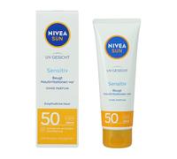 NIVEA Sun UV Face Sensitive SPF 50 Sunscreen Cream, Fragrance-Free Facial Sun Protection for Sensitive Skin, Fórmula ligera no reasy con protección UVA/UVB, crema solar facial diaria