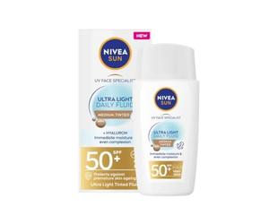 Nivea Sun UV Face Ultra Light Daily Fluid Tinted Medio, SPF 50+ 40 ml