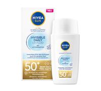 NIVEA SUN Protección solar Fluid FPS 50+, crema solar no grasa con antioxidantes, fluido ultraligero con acabado invisible, UV Face Experto Invisible Daily UV Fluid UPF 50+ (40 ml)