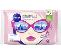 Nivea Toallitas de limpieza micelar 3 en 1, suaves toallitas de limpieza facial con provitamina B5, toallitas desmaquillantes suaves y resistentes al agua (25 unidades)