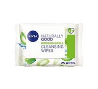 NIVEA Toallitas limpiadoras de aloe vera (25 toallitas), toallitas desmaquillantes a base de plantas, toallitas faciales hidratantes suaves pero eficaces con aloe vera orgánico para eliminación de