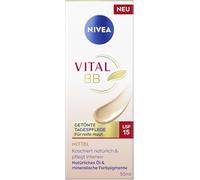NIVEA VITAL BB Crema de día tintada con SPF 15, cuidado facial para una cobertura natural gracias a los pigmentos minerales de color, crema facial para pieles maduras (50 ml)