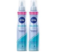 NIVEA Volumen Cuidado de la espuma, espuma nutritiva para el cabello con protección contra el calor, pantenol y vitamina B3, fijador para el cabello visiblemente más volumen (nivel de sujeción 4),