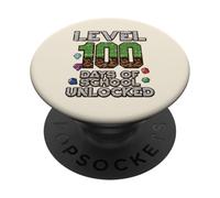Nivel 100 días de Escuela Desbloqueado Pixel Gamer 100 día niño PopSockets PopGrip Adhesivo