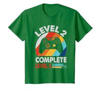 Nivel 2 Completo 2 Aniversario 2º Aniversario de Boda Divertido Camiseta, Niños, Verde Kelly, 4 años