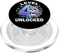 Nivel 4 Desbloqueado Divertido 4º Cumpleaños Gaming Niños Niñas PopSockets PopGrip para MagSafe