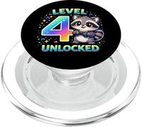 Nivel 4 Desbloqueado Divertido 4º Cumpleaños Gaming Niños Niñas PopSockets PopGrip para MagSafe
