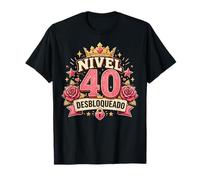 Nivel 40 Desbloqueado Rosa Corona Insignia Gráfico 40th Roses Camiseta