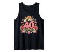 Nivel 40 Desbloqueado Rosa Corona Insignia Gráfico 40th Roses Camiseta sin Mangas