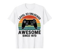 Nivel 53 Desbloqueado - Jugador Desde Camiseta gráfica económica, Hombre, Blanco, S