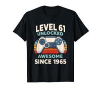 Nivel 61 Desbloqueado Impresionante Desde 1965 Camiseta gráfica económica, Hombre, Negro, L