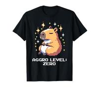 Nivel Agro: Cero | Calma Capybara Pixel Art Retro Gaming Camiseta