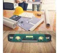 Nivel de 23 cm con tres viales para una medición vertical horizontal precisa y ángulo de 45 grados, material ABS y extremos resistentes