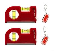 Nivel de bolsillo magnético compacto para herramienta de espíritu para plomada, medición horizontal, trabajo de construcción, 45 mm (4 piezas rojas)