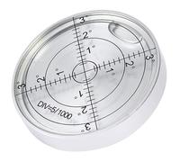 Nivel de Burbuja Circular Metálico 60x10, Blanco, para Exterior | Uso en Ingeniería y Cartografía, Diseño Pequeño, Escala Superficial, sin Batería ni Alimentación
