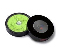 Nivel de burbuja circular metálico magnético, verde, diámetro 60 mm | 60 mm, líquido verde, magnético: nivel circular para comprobar dos direcciones a la vez