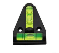 Nivel de burbuja con imán para montaje en pared, color negro | Imán fuerte, verde amarillo fluorescente, visión en la oscuridad, plástico ABS, medición precisa