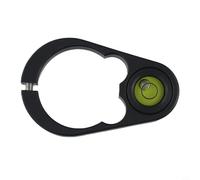 Nivel de burbuja de barra de centrado, vial redondo de aleación de aluminio con soporte para postes de topografía de 36 mm de diámetro, soporte GPS y accesorios de varilla de medición, negro (36 mm)