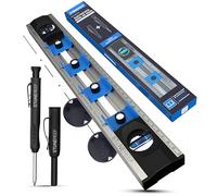 Nivel de burbuja de electricista de 40 cm - Nivel de burbuja de precisión para bricolaje con agujeros deslizantes y escalas de medición - Ideal para instalación de enchufes y trabajos de renovación