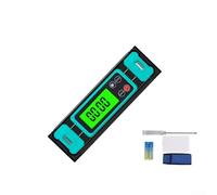 Nivel de burbuja digital de 20 cm con imán y pantalla LED verde, inclinómetro de precisión, apagado automático para manualidades, construcción, madera, metal, azul, negro (200 mm (pantalla LCD)