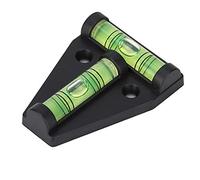 Nivel de burbuja en forma de T, mini herramientas de diseño de medición de plástico Espíritu de burbuja de doble uso para máquinas Muebles Trípodes Equipo de cámara (negro)