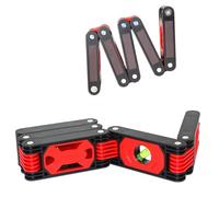 Nivel de Burbuja Flexible 60 cm - 4 Frascos: Horizontal, Vertical, Oblicuo - 5 bandas magnéticas - Sistema de suspensión - Totalmente articulado (Ideal para Bricolaje y Trabajos de Esquina)