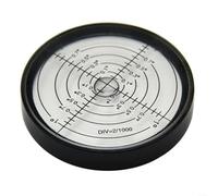 Nivel de burbuja horizontal metálico de 60 x 10 mm, nivel redondo de precisión, no magnético, para máquinas, tocadiscos estéreo, mesas de billar, taller, herramienta de medición, color negro (A)